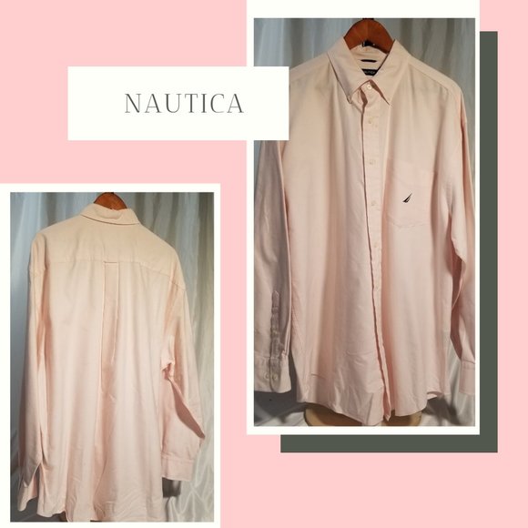 Nautica Mens Button Down Pink Shirt Size XL - Picture 2 of 4